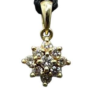 14K Yellow Gold Flower/Star Diamond Cluster Pendant (28193)